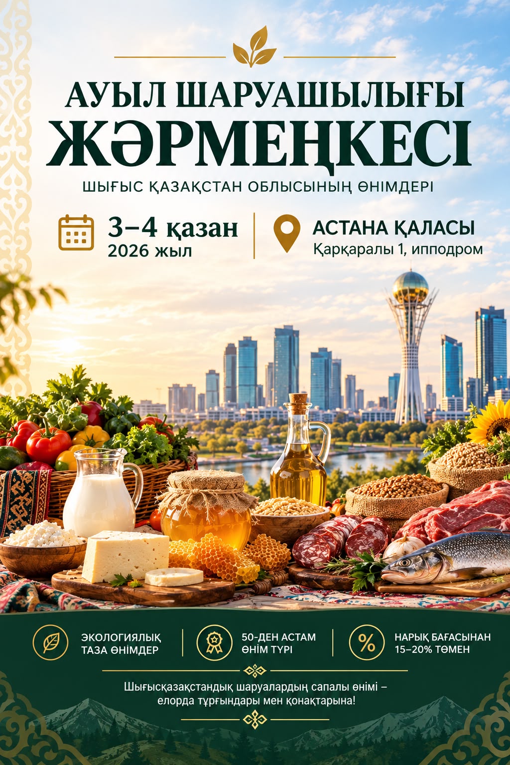 В Астане пройдет сельскохозяйственная ярмарка ВКО