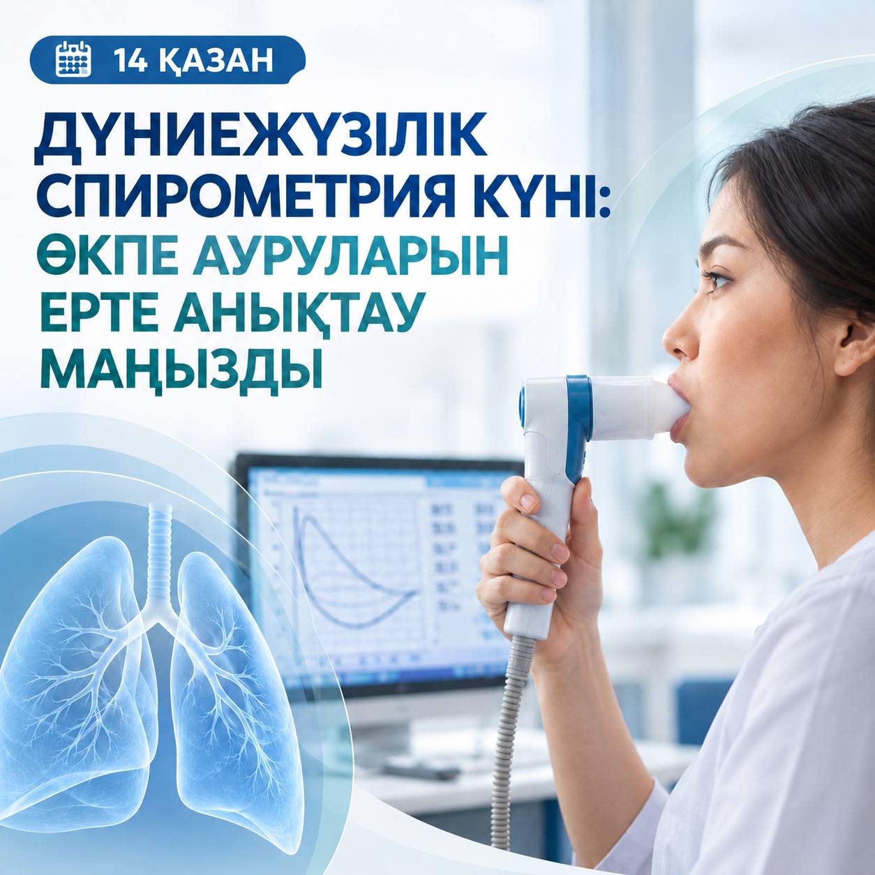 ДҮНИЕЖҮЗІЛІК СПИРОМЕТРИЯ КҮНІ: ӨКПЕ АУРУЛАРЫН ЕРТЕ АНЫҚТАУ МАҢЫЗДЫ