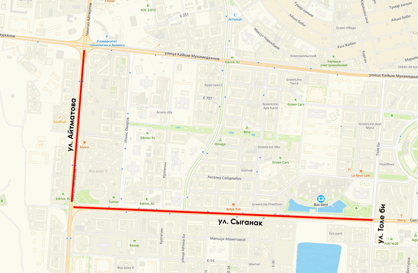 Несколько участков дорог закроют в связи со строительством Tarlan Astana в столице
